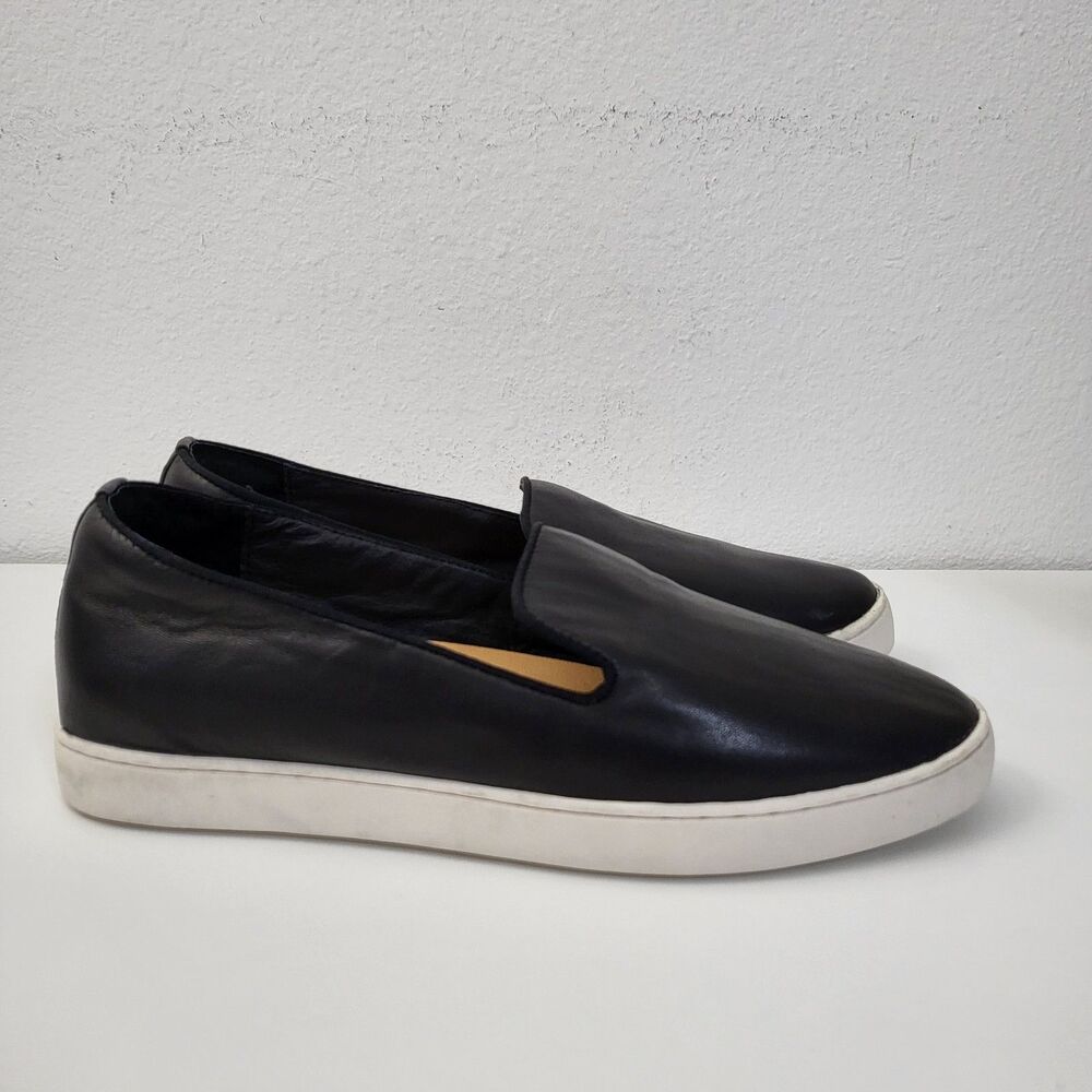 BIRDIES The Swift Slip On Loafer Sneakers Womens 9.5 Black Leather Comfort Flats